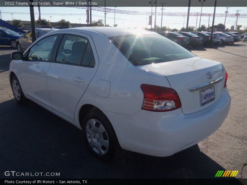 Super White / Dark Gray 2012 Toyota Yaris Sedan