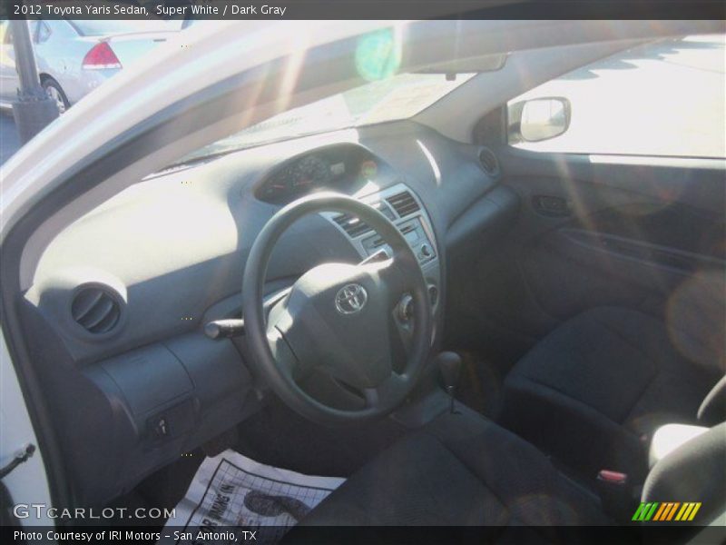 Super White / Dark Gray 2012 Toyota Yaris Sedan