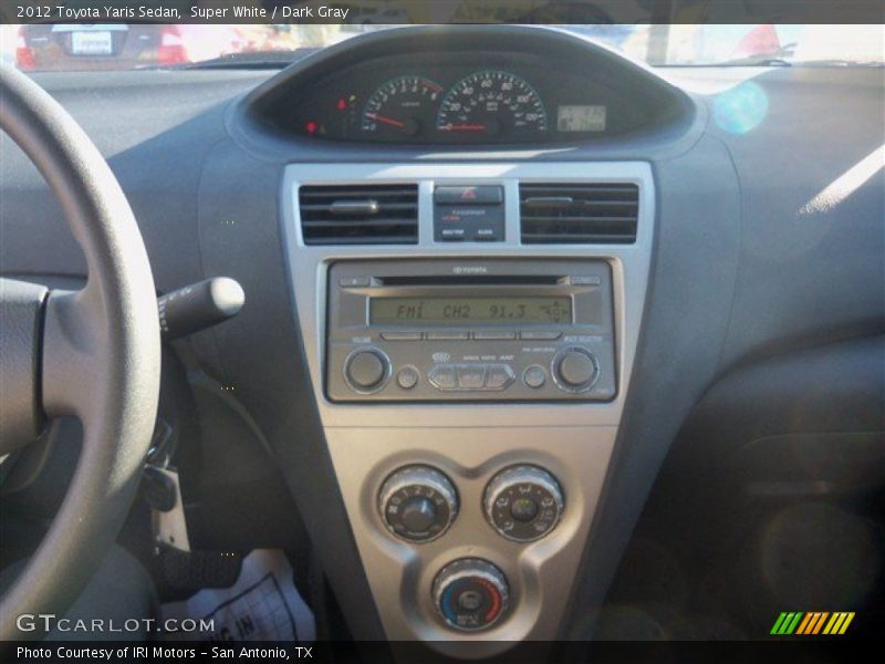 Super White / Dark Gray 2012 Toyota Yaris Sedan