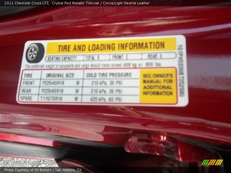 Crystal Red Metallic Tintcoat / Cocoa/Light Neutral Leather 2011 Chevrolet Cruze LTZ
