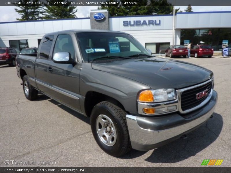 Storm Gray Metallic / Graphite 2002 GMC Sierra 1500 SLE Extended Cab 4x4