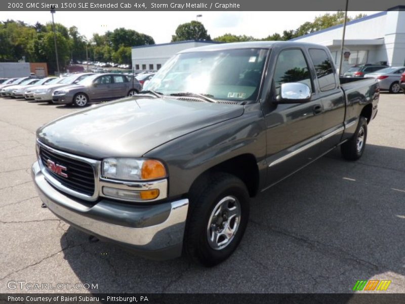 Storm Gray Metallic / Graphite 2002 GMC Sierra 1500 SLE Extended Cab 4x4