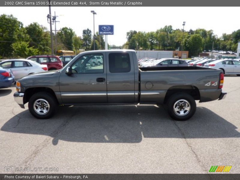 Storm Gray Metallic / Graphite 2002 GMC Sierra 1500 SLE Extended Cab 4x4