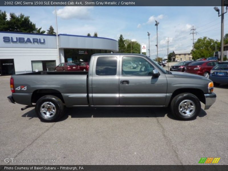 Storm Gray Metallic / Graphite 2002 GMC Sierra 1500 SLE Extended Cab 4x4