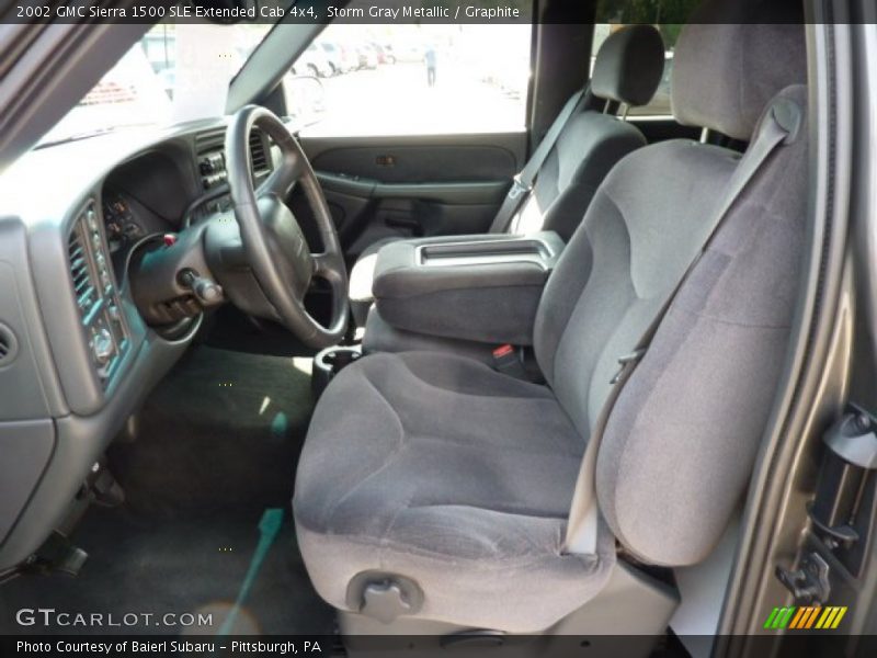 Storm Gray Metallic / Graphite 2002 GMC Sierra 1500 SLE Extended Cab 4x4