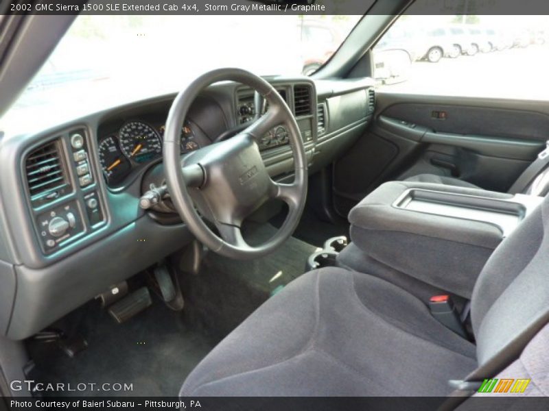 Storm Gray Metallic / Graphite 2002 GMC Sierra 1500 SLE Extended Cab 4x4