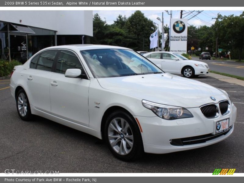 Alpine White / Natural Brown Dakota Leather 2009 BMW 5 Series 535xi Sedan