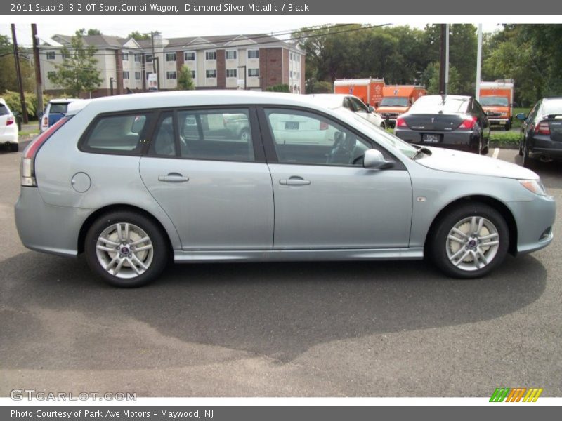 Diamond Silver Metallic / Black 2011 Saab 9-3 2.0T SportCombi Wagon