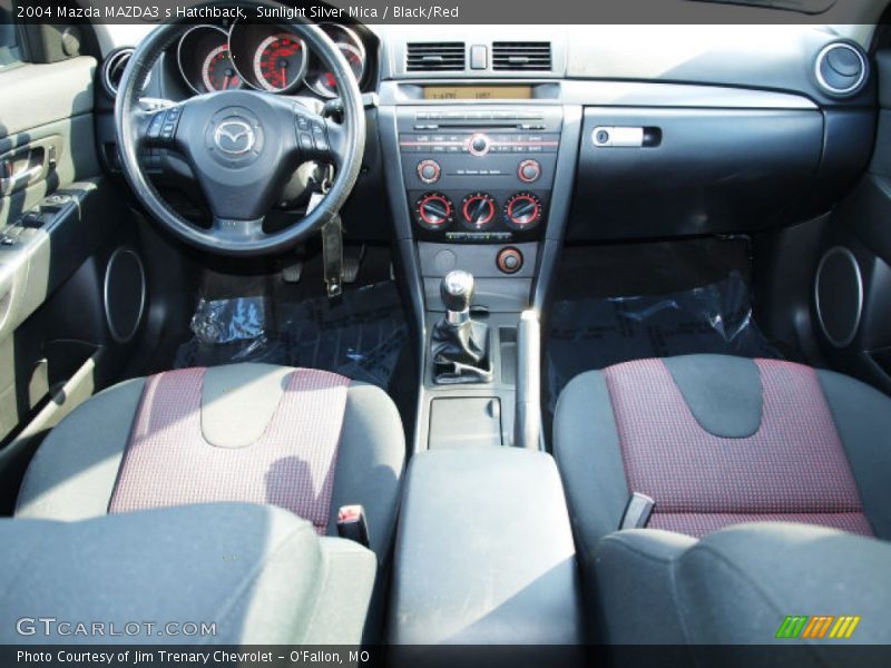 Sunlight Silver Mica / Black/Red 2004 Mazda MAZDA3 s Hatchback