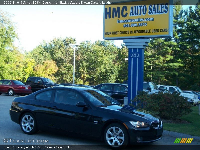 Jet Black / Saddle Brown Dakota Leather 2009 BMW 3 Series 328xi Coupe