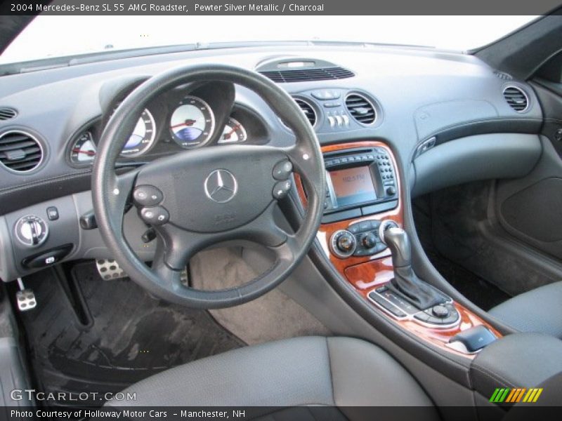 Pewter Silver Metallic / Charcoal 2004 Mercedes-Benz SL 55 AMG Roadster