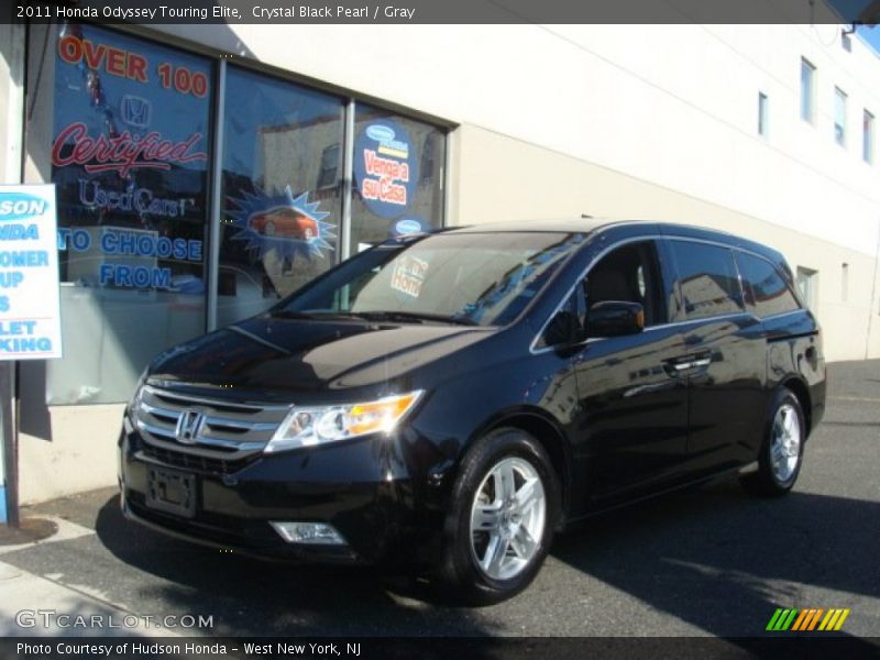 Crystal Black Pearl / Gray 2011 Honda Odyssey Touring Elite