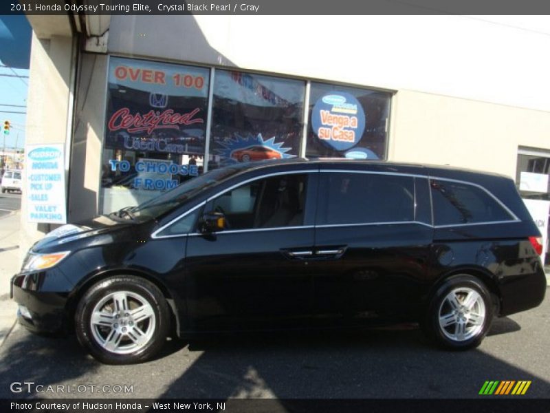 Crystal Black Pearl / Gray 2011 Honda Odyssey Touring Elite