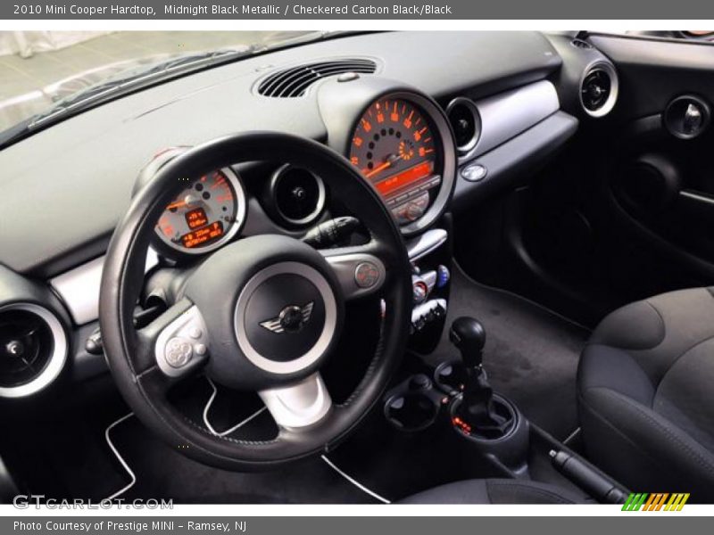 Midnight Black Metallic / Checkered Carbon Black/Black 2010 Mini Cooper Hardtop