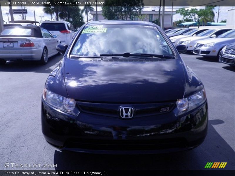 Nighthawk Black Pearl / Black 2008 Honda Civic Si Sedan