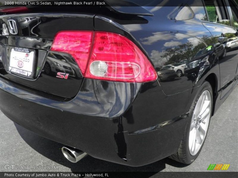 Nighthawk Black Pearl / Black 2008 Honda Civic Si Sedan