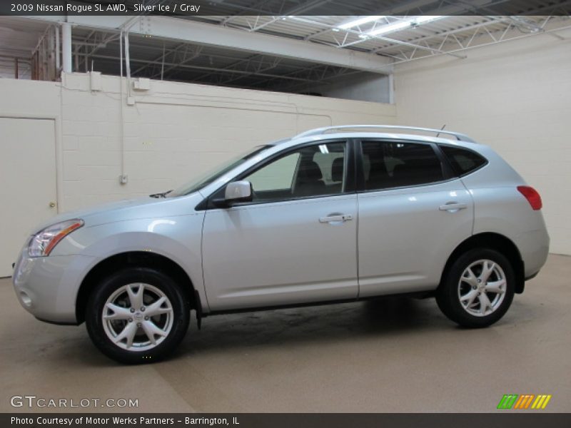 Silver Ice / Gray 2009 Nissan Rogue SL AWD