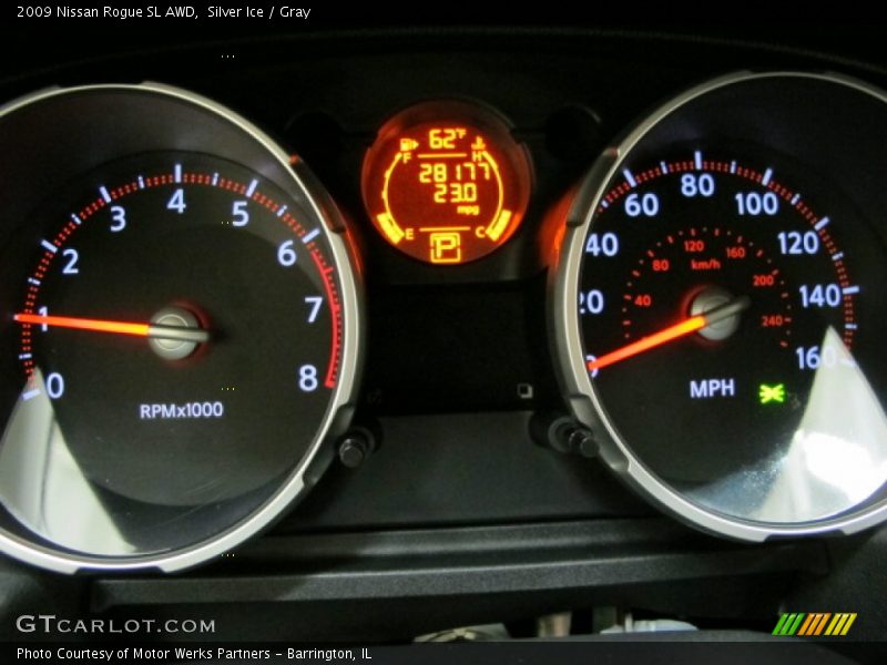 Silver Ice / Gray 2009 Nissan Rogue SL AWD