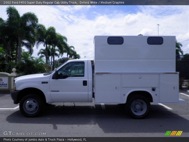 Oxford White / Medium Graphite 2002 Ford F450 Super Duty Regular Cab Utility Truck