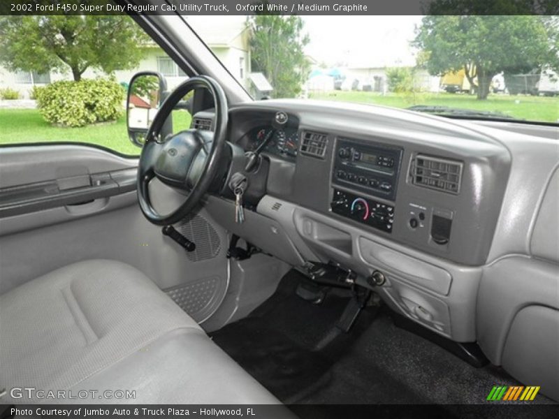 Oxford White / Medium Graphite 2002 Ford F450 Super Duty Regular Cab Utility Truck