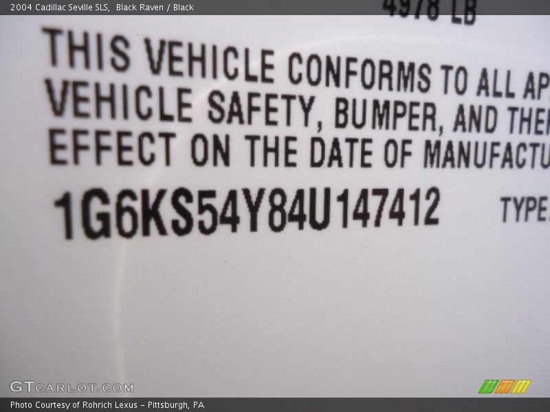 Black Raven / Black 2004 Cadillac Seville SLS