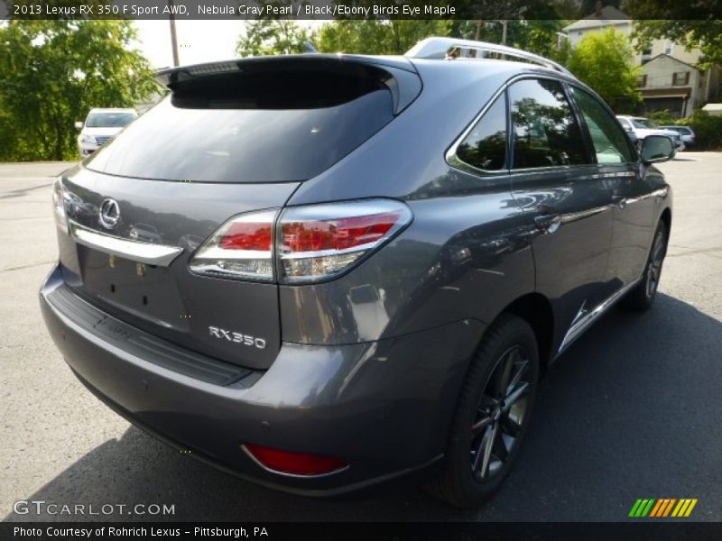 Nebula Gray Pearl / Black/Ebony Birds Eye Maple 2013 Lexus RX 350 F Sport AWD