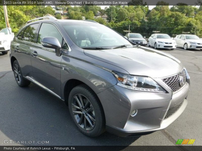 Nebula Gray Pearl / Black/Ebony Birds Eye Maple 2013 Lexus RX 350 F Sport AWD