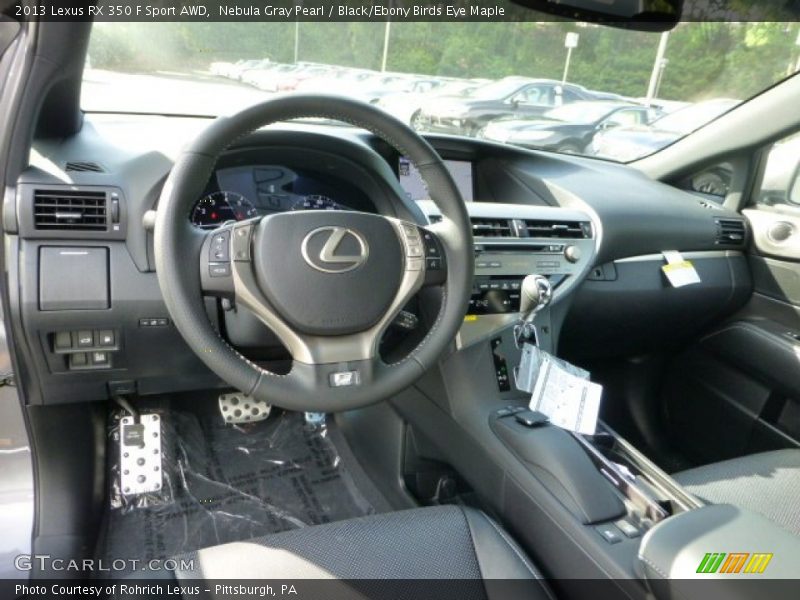 Nebula Gray Pearl / Black/Ebony Birds Eye Maple 2013 Lexus RX 350 F Sport AWD