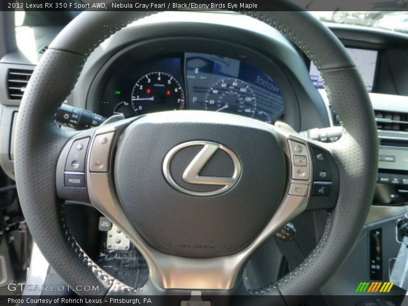 Nebula Gray Pearl / Black/Ebony Birds Eye Maple 2013 Lexus RX 350 F Sport AWD