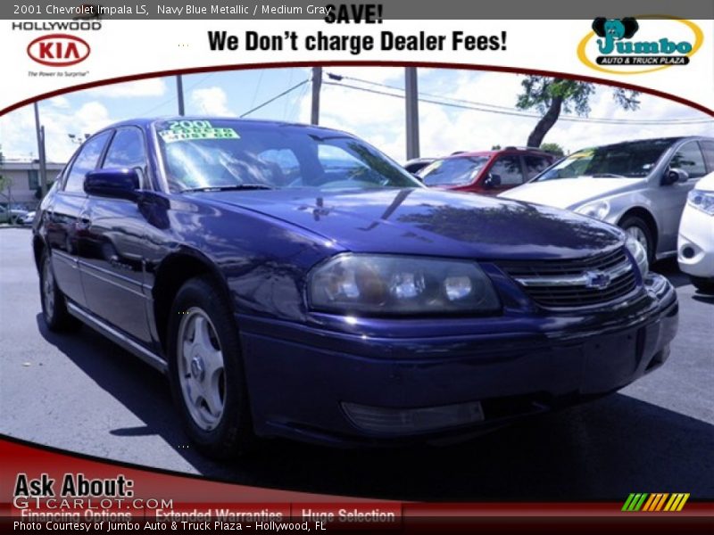 Navy Blue Metallic / Medium Gray 2001 Chevrolet Impala LS