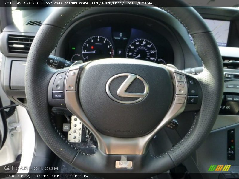 Starfire White Pearl / Black/Ebony Birds Eye Maple 2013 Lexus RX 350 F Sport AWD
