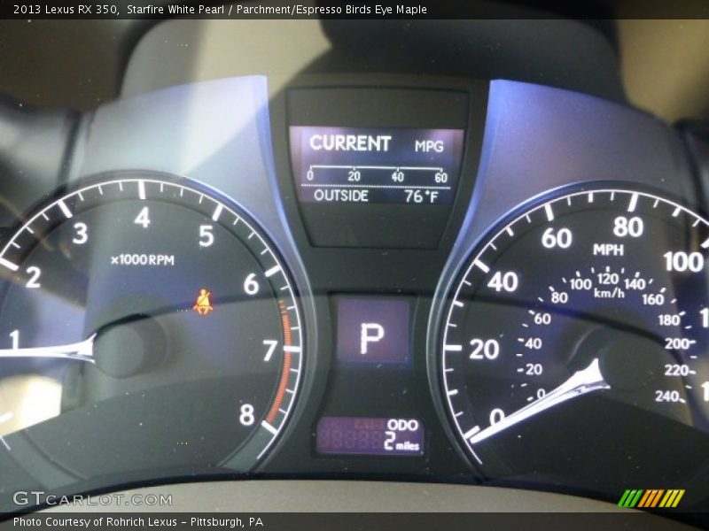 Starfire White Pearl / Parchment/Espresso Birds Eye Maple 2013 Lexus RX 350