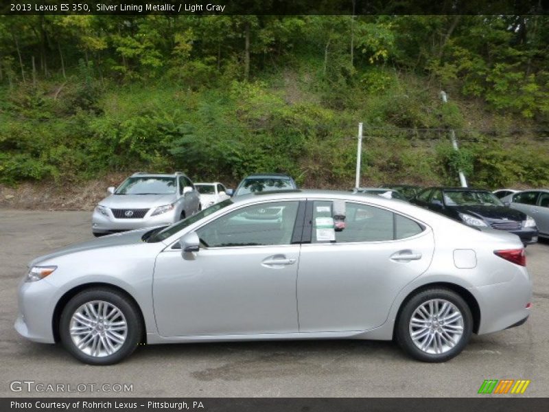 Silver Lining Metallic / Light Gray 2013 Lexus ES 350