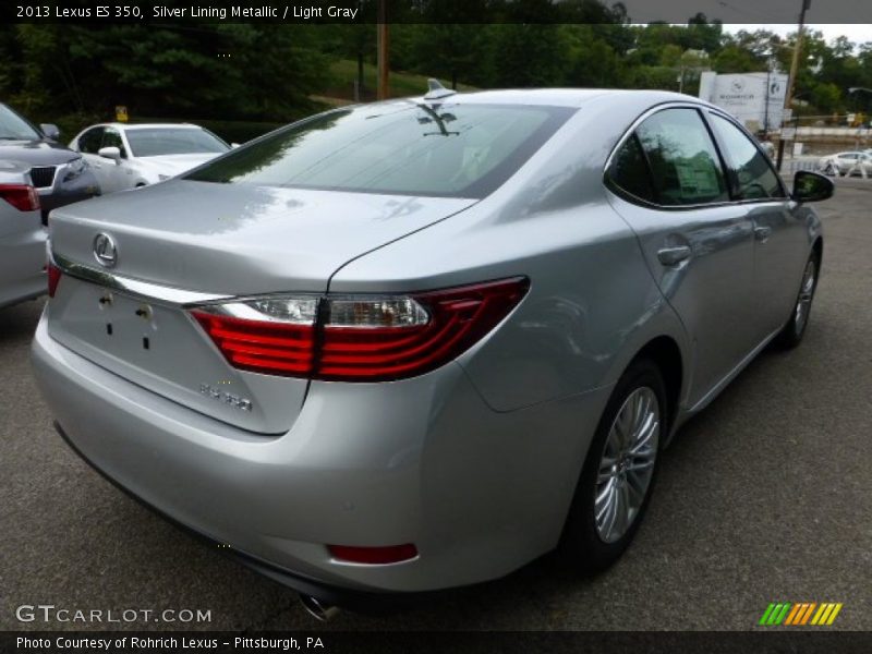 Silver Lining Metallic / Light Gray 2013 Lexus ES 350