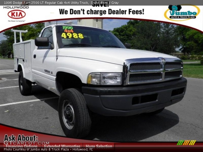 Stone White / Gray 1996 Dodge Ram 2500 LT Regular Cab 4x4 Utility Truck