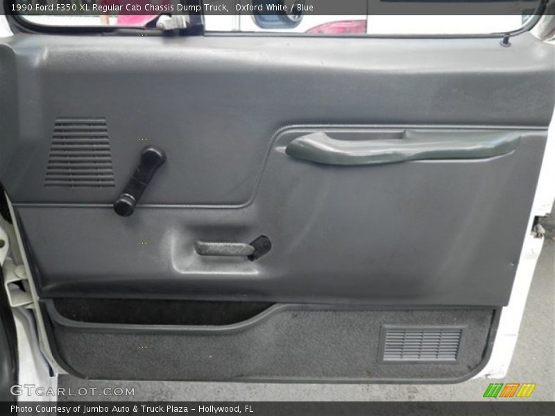 Oxford White / Blue 1990 Ford F350 XL Regular Cab Chassis Dump Truck