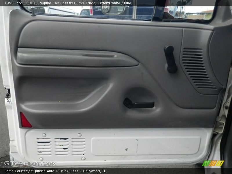 Oxford White / Blue 1990 Ford F350 XL Regular Cab Chassis Dump Truck