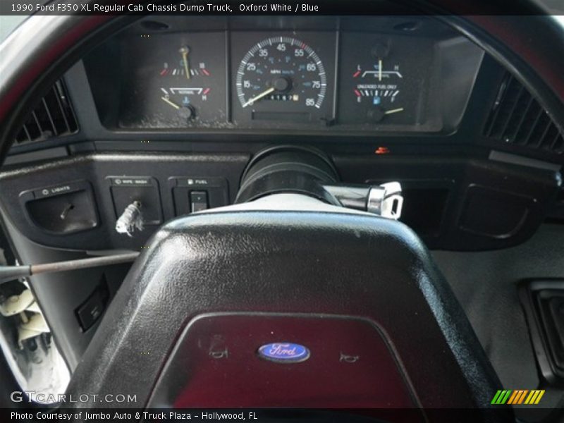Oxford White / Blue 1990 Ford F350 XL Regular Cab Chassis Dump Truck