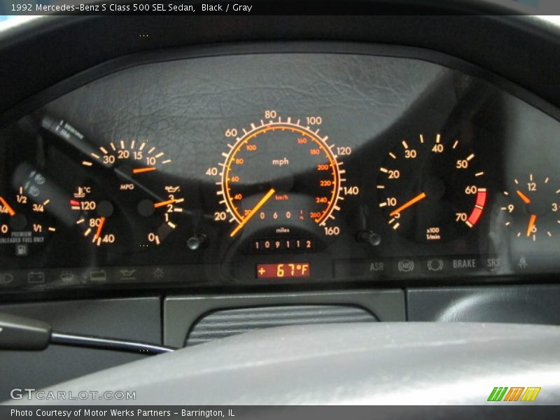  1992 S Class 500 SEL Sedan 500 SEL Sedan Gauges