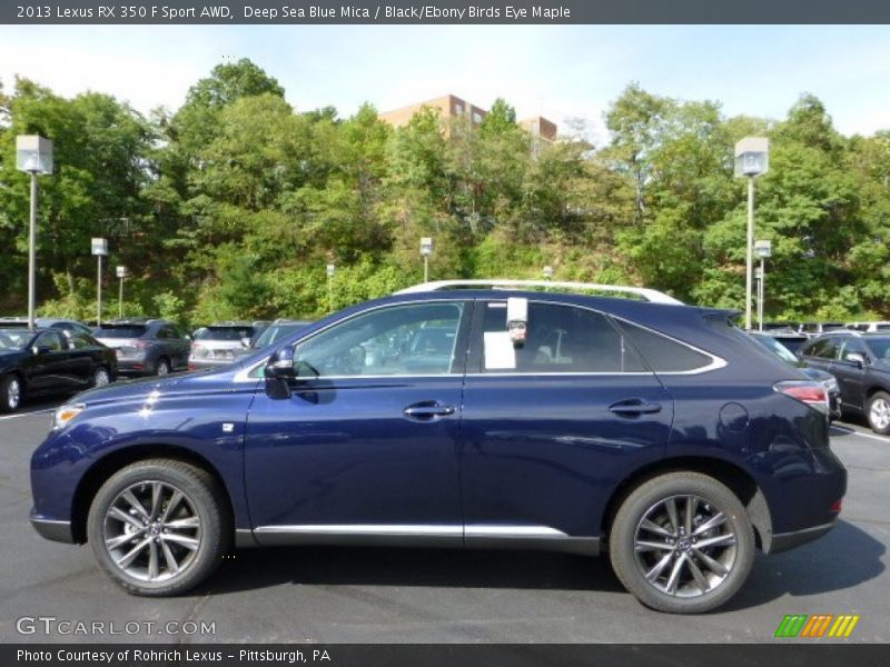 Deep Sea Blue Mica / Black/Ebony Birds Eye Maple 2013 Lexus RX 350 F Sport AWD