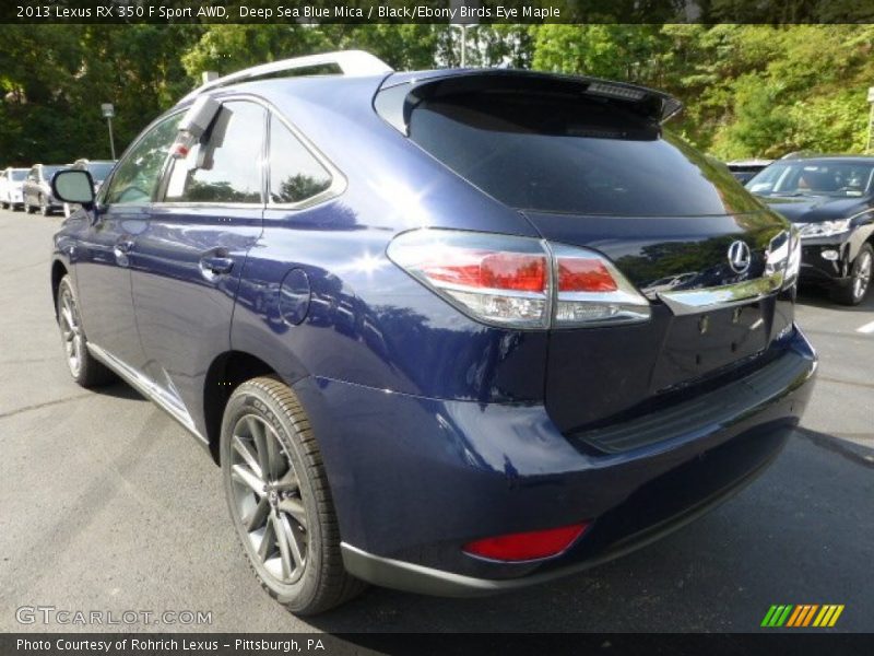 Deep Sea Blue Mica / Black/Ebony Birds Eye Maple 2013 Lexus RX 350 F Sport AWD
