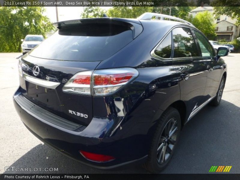 Deep Sea Blue Mica / Black/Ebony Birds Eye Maple 2013 Lexus RX 350 F Sport AWD
