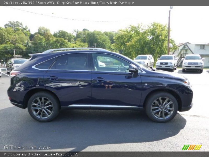 Deep Sea Blue Mica / Black/Ebony Birds Eye Maple 2013 Lexus RX 350 F Sport AWD