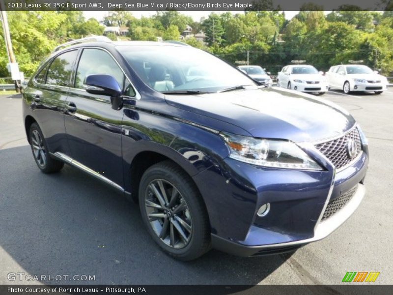 Deep Sea Blue Mica / Black/Ebony Birds Eye Maple 2013 Lexus RX 350 F Sport AWD
