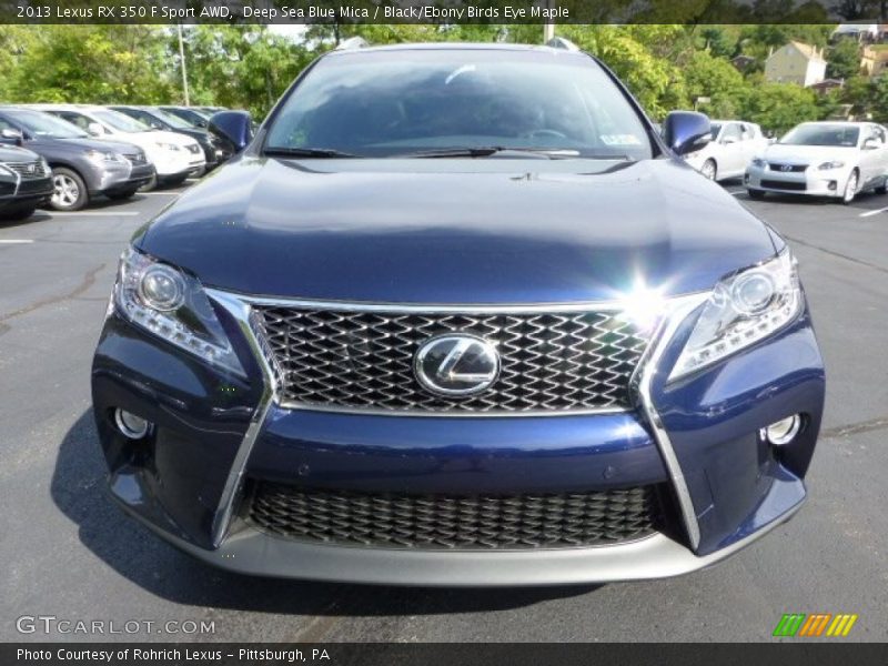 Deep Sea Blue Mica / Black/Ebony Birds Eye Maple 2013 Lexus RX 350 F Sport AWD