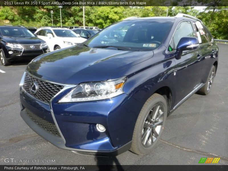 Deep Sea Blue Mica / Black/Ebony Birds Eye Maple 2013 Lexus RX 350 F Sport AWD