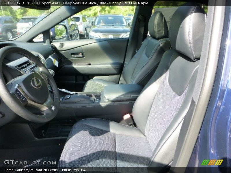 Deep Sea Blue Mica / Black/Ebony Birds Eye Maple 2013 Lexus RX 350 F Sport AWD