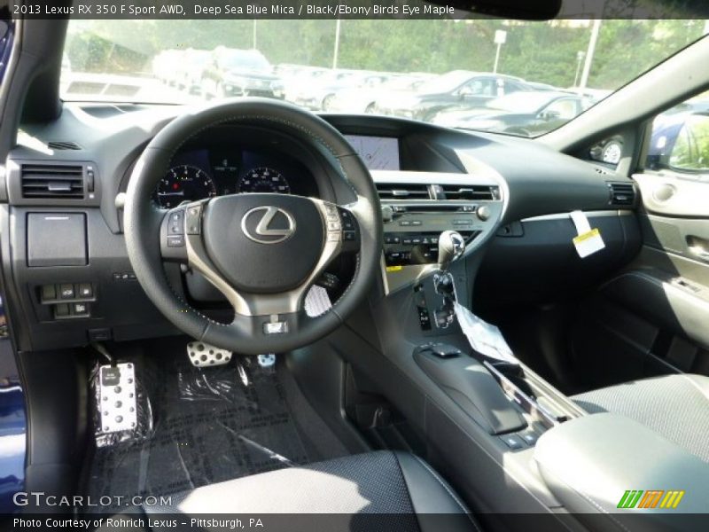Deep Sea Blue Mica / Black/Ebony Birds Eye Maple 2013 Lexus RX 350 F Sport AWD