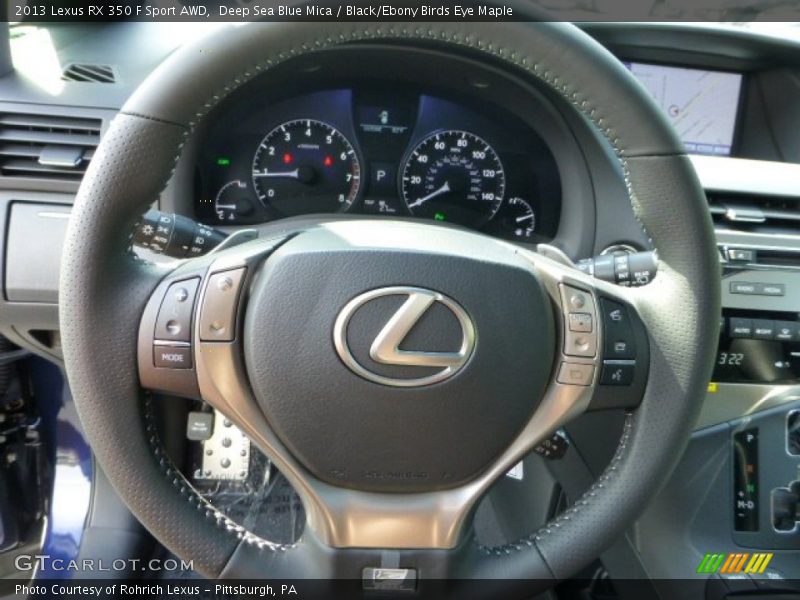 Deep Sea Blue Mica / Black/Ebony Birds Eye Maple 2013 Lexus RX 350 F Sport AWD