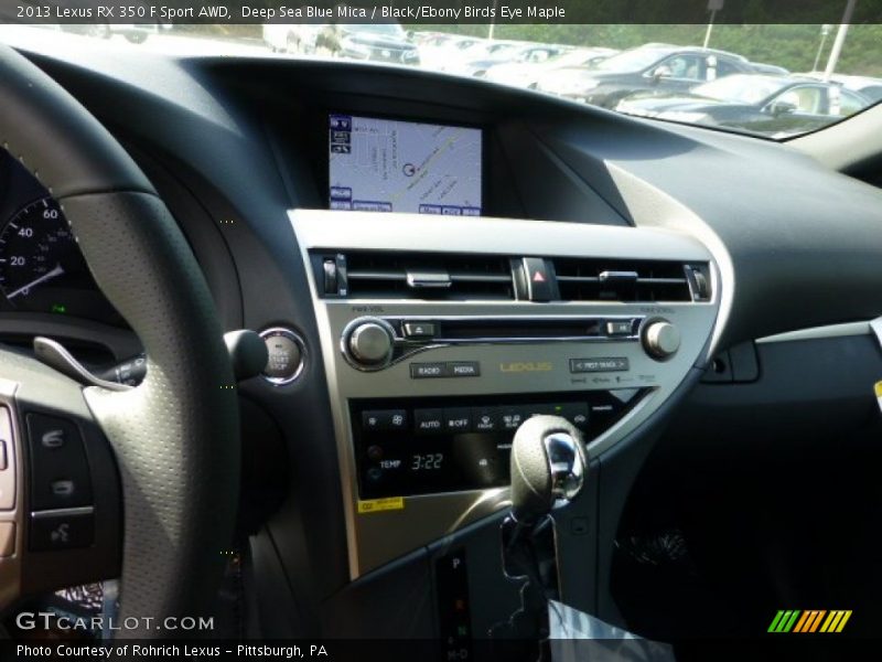 Deep Sea Blue Mica / Black/Ebony Birds Eye Maple 2013 Lexus RX 350 F Sport AWD